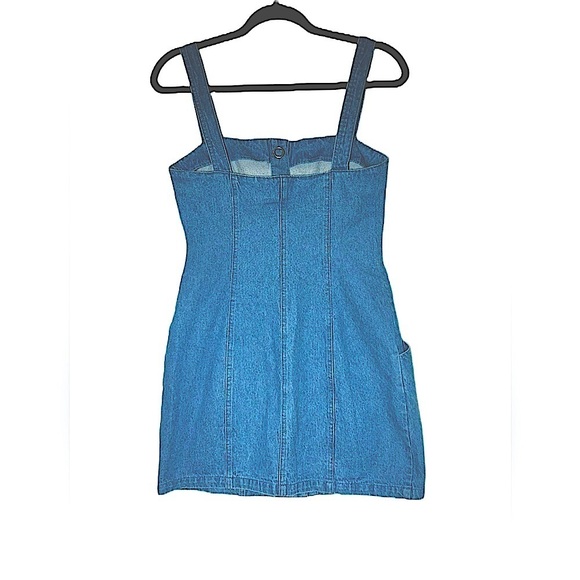 The Fifth Label Button Front Denim Mini Dress with Straps & Slanted Pockets, M - Picture 7 of 14